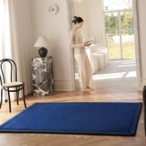 IOTXY Koraal Fluwelen tapijt voor kinderen, fluwelen mat, kruiptapijt voor kinderkamer en woonkamer, donkerblauw, 200 x 300 cm