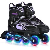 TOMSHOO Inlineskates, rolschaatsen, inline skates met 4 maten verstelbaar, led-wielen, meerdere maatopties, inline skates voor kinderen, volwassenen, jongens en meisjes
