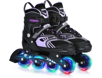 TOMSHOO Inlineskates, rolschaatsen, inline skates met 4 maten verstelbaar, led-wielen, meerdere maatopties, inline skates voor kinderen, volwassenen, jongens en meisjes