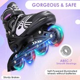 TOMSHOO Inlineskates, rolschaatsen, inline skates met 4 maten verstelbaar, led-wielen, meerdere maatopties, inline skates voor kinderen, volwassenen, jongens en meisjes