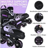 TOMSHOO Inlineskates, rolschaatsen, inline skates met 4 maten verstelbaar, led-wielen, meerdere maatopties, inline skates voor kinderen, volwassenen, jongens en meisjes
