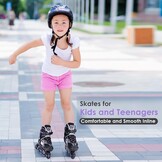 TOMSHOO Inlineskates, rolschaatsen, inline skates met 4 maten verstelbaar, led-wielen, meerdere maatopties, inline skates voor kinderen, volwassenen, jongens en meisjes