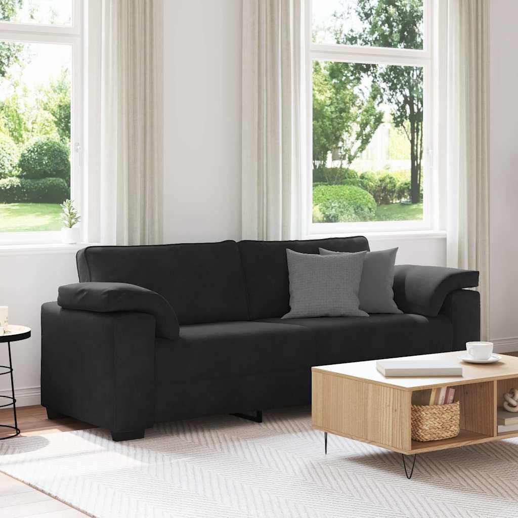 vidaXL 3-zitsbank 178 cm fluweel zwart