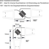 KOOBON Magneetafdichting, set van 2 (4 stuks), lengte 100 cm, glasdikte 6 mm, 7 mm, 8 mm, magneetdoucheafdichting voor douchedeuren, doucheafdichting, magnetische reserveafdichting, magnetisch, voor