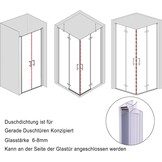 KOOBON Magneetafdichting, set van 2 (4 stuks), lengte 100 cm, glasdikte 6 mm, 7 mm, 8 mm, magneetdoucheafdichting voor douchedeuren, doucheafdichting, magnetische reserveafdichting, magnetisch, voor