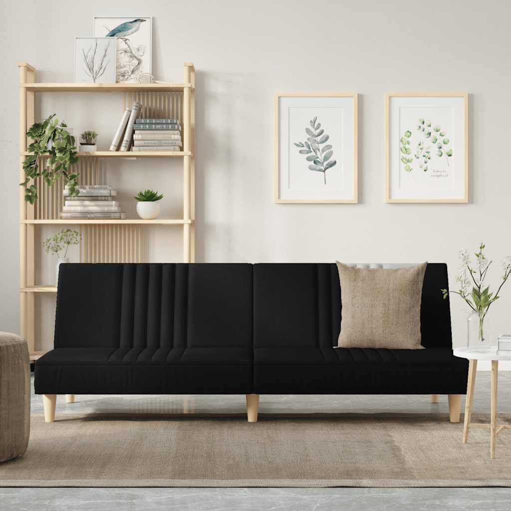vidaXL Slaapbank stof zwart