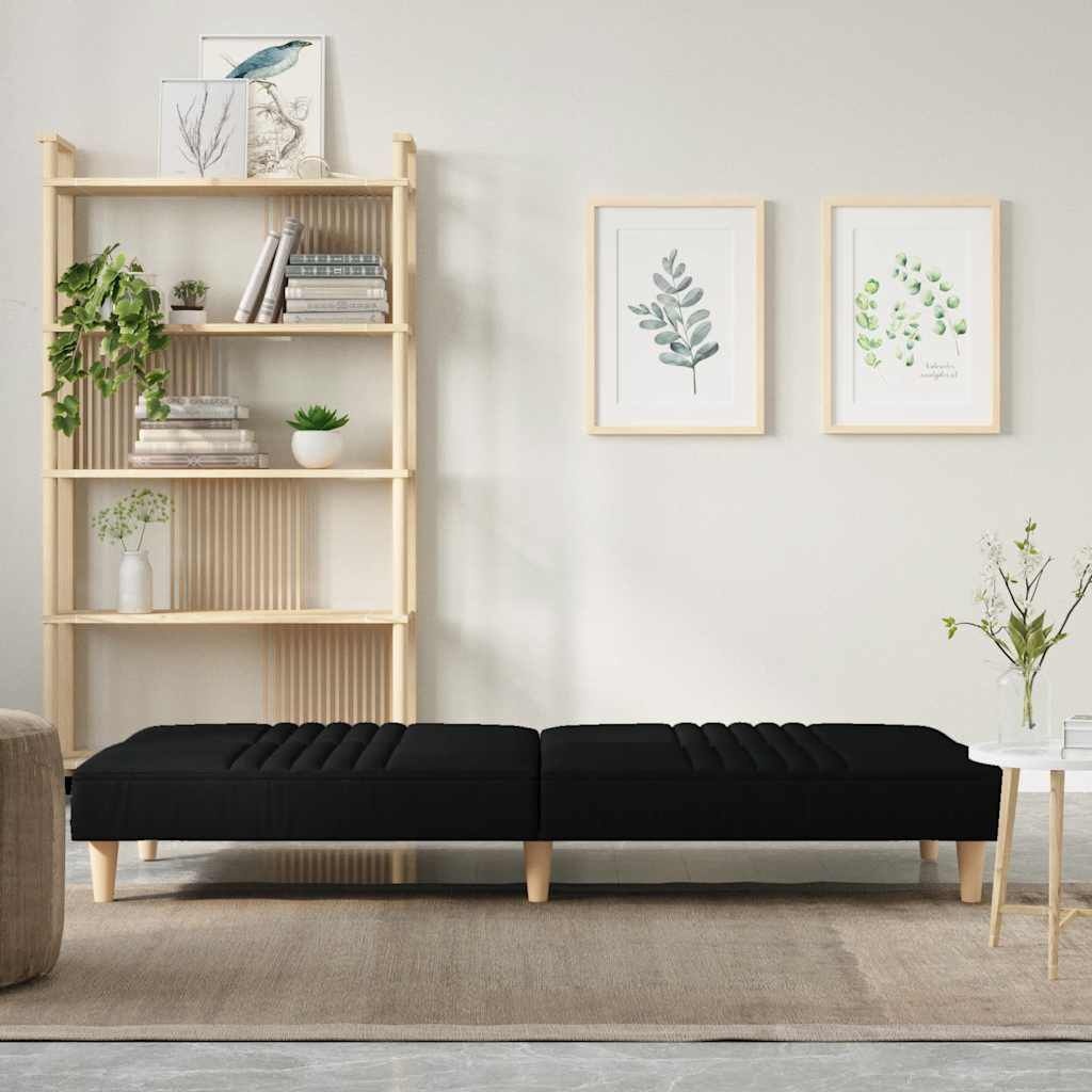 vidaXL Slaapbank stof zwart