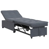 vidaXL Slaapbank Donkergrijs 67 x 194 x 38 cm Fluweel