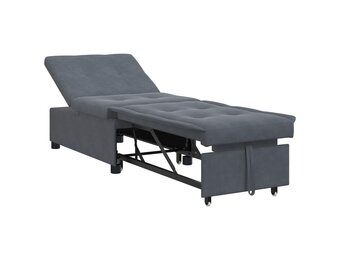 vidaXL Slaapbank Donkergrijs 67 x 194 x 38 cm Fluweel