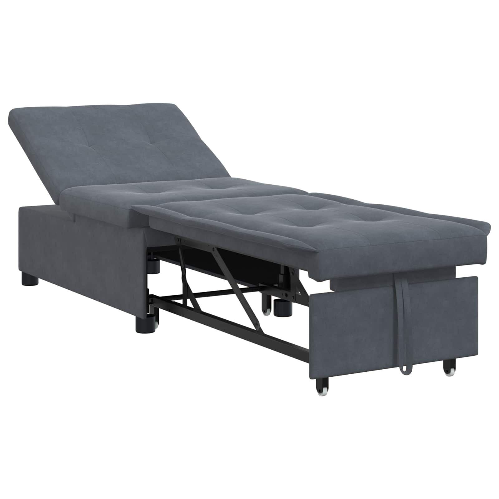 vidaXL Slaapbank Donkergrijs 67 x 194 x 38 cm Fluweel