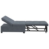vidaXL Slaapbank Donkergrijs 67 x 194 x 38 cm Fluweel