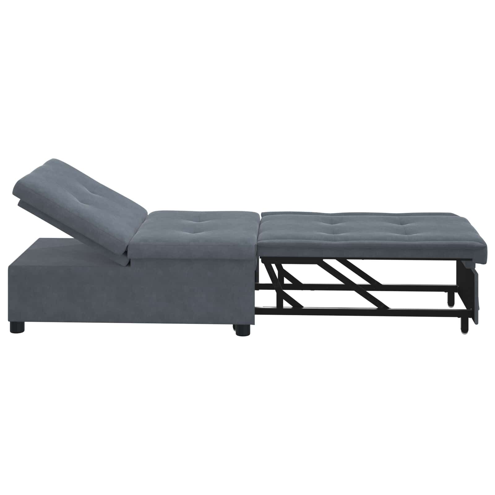 vidaXL Slaapbank Donkergrijs 67 x 194 x 38 cm Fluweel