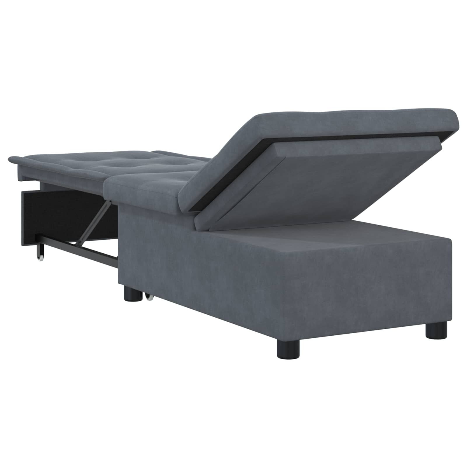 vidaXL Slaapbank Donkergrijs 67 x 194 x 38 cm Fluweel