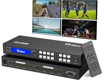 4K HDMI matrix switch 4x4 4K @30Hz HDMI matrix switch splitter 4 in 4 Out met achtergrondverlichting knop ondersteunt HDCP EDID management RS232 besturing