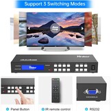 4K HDMI matrix switch 4x4 4K @30Hz HDMI matrix switch splitter 4 in 4 Out met achtergrondverlichting knop ondersteunt HDCP EDID management RS232 besturing