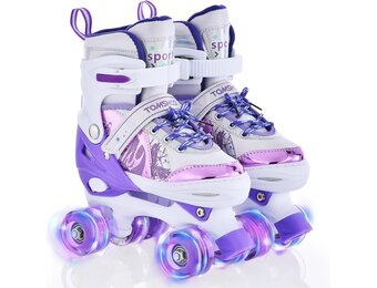 TOMSHOO Kinder rolschaatsen met LED wielen - Maat S (28-31 EU)