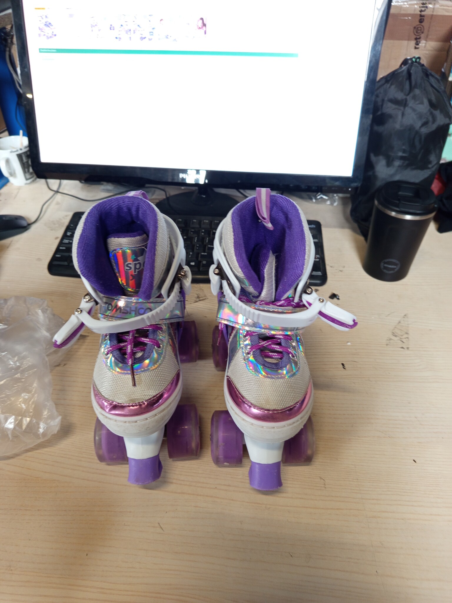 TOMSHOO Kinder rolschaatsen met LED wielen - Maat S (28-31 EU)