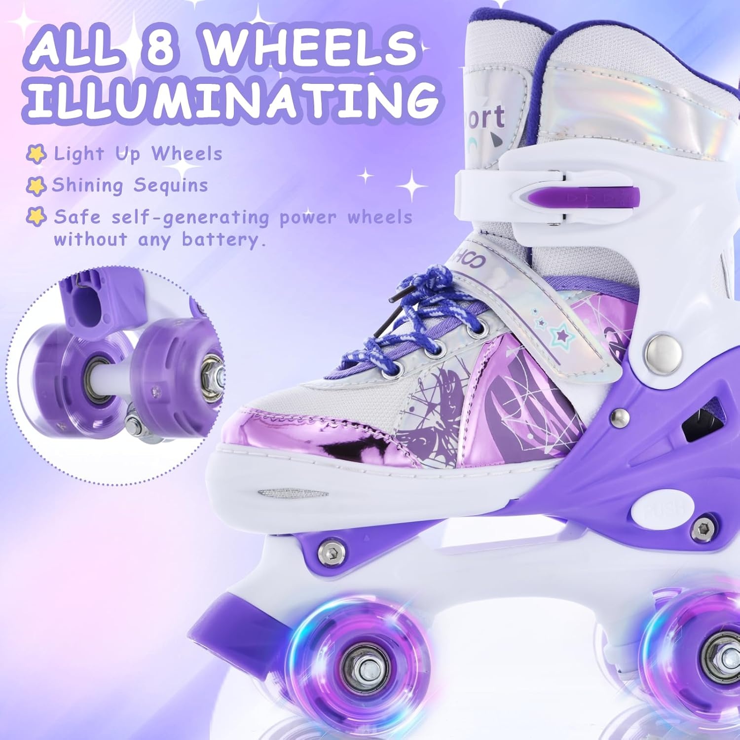 TOMSHOO Kinder rolschaatsen met LED wielen - Maat S (28-31 EU)