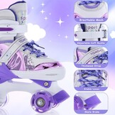 TOMSHOO Kinder rolschaatsen met LED wielen - Maat S (28-31 EU)