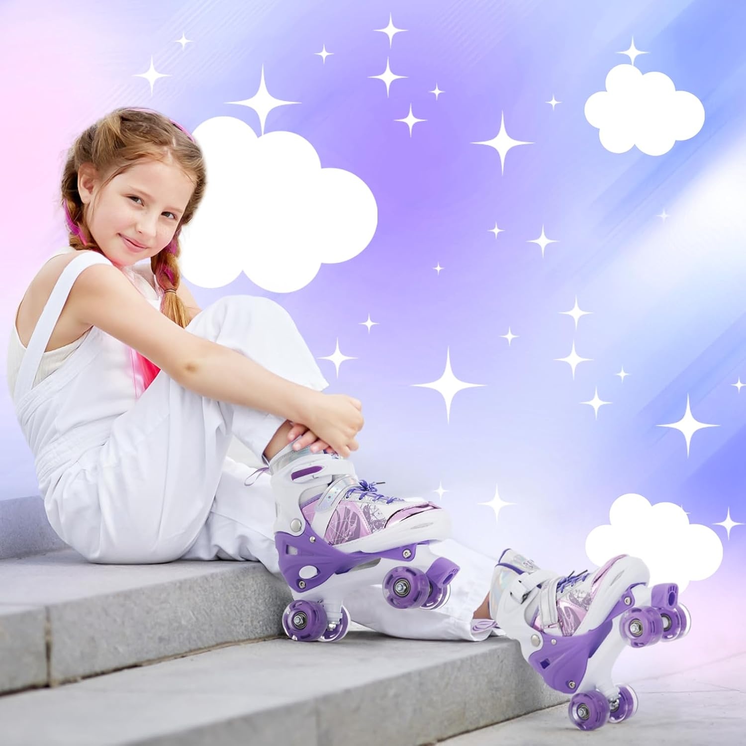 TOMSHOO Kinder rolschaatsen met LED wielen - Maat S (28-31 EU)