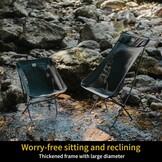 Campingstoel Opvouwbaar Ultralicht Zwart L | 150 kg draagvermogen | 600D Oxford Ademend Mesh | voor Kamperen Wandelen Vissen
