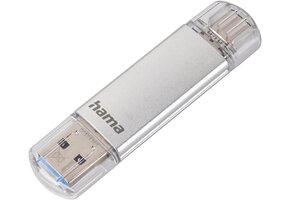 128GB USB-C & USB-A Stick - 40MB/s - Zilver - 37% Korting