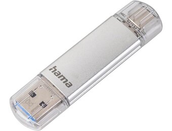 Hama USB-geheugenstick met USB 3.0 & USB 3.1-Type-C Single 128 GB zilver - Maat 128 GB