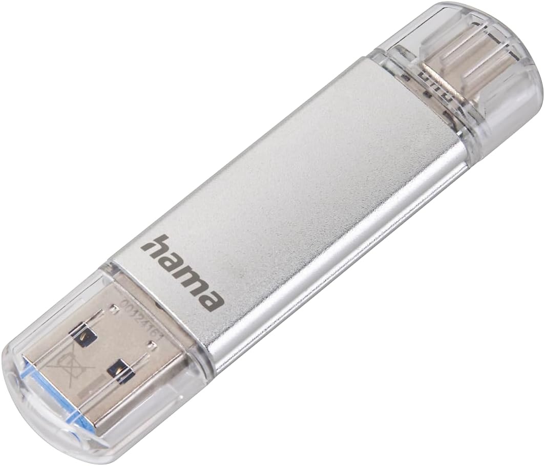 Hama USB-geheugenstick met USB 3.0 & USB 3.1-Type-C Single 128 GB zilver - Maat 128 GB