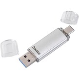 Hama USB-geheugenstick met USB 3.0 & USB 3.1-Type-C Single 128 GB zilver - Maat 128 GB
