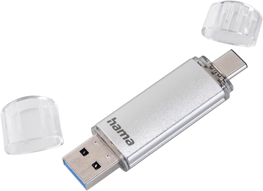 Hama USB-geheugenstick met USB 3.0 & USB 3.1-Type-C Single 128 GB zilver - Maat 128 GB