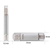 Hama USB-geheugenstick met USB 3.0 & USB 3.1-Type-C Single 128 GB zilver - Maat 128 GB