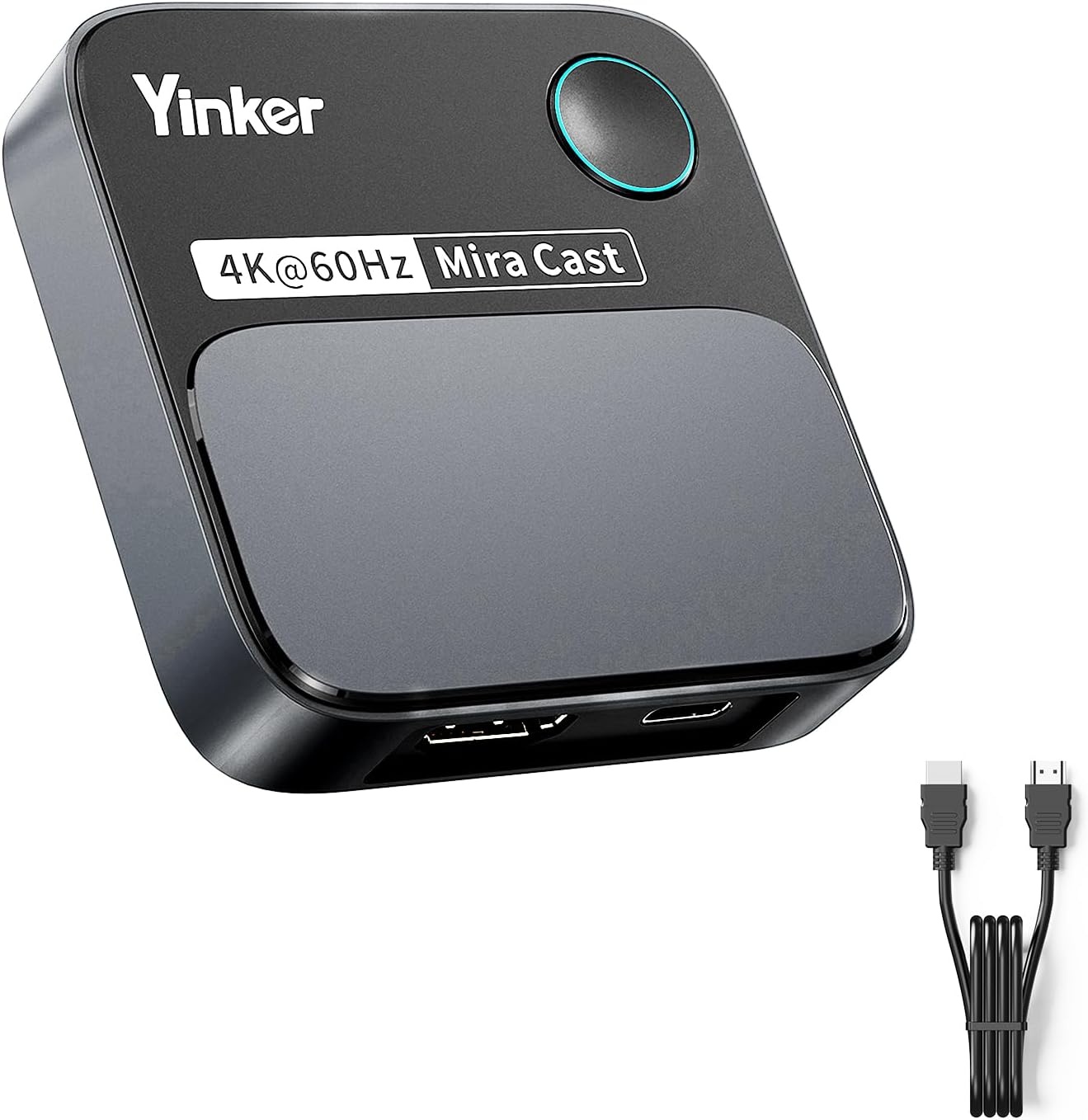4K60Hz HDMI Wireless dongle Yinker 4K 60Hz 5G Miracast adapter voor iOS, MacOS Android Windows, compatibel met Miracast, Airplay, DLNA horizontaal of verticaal