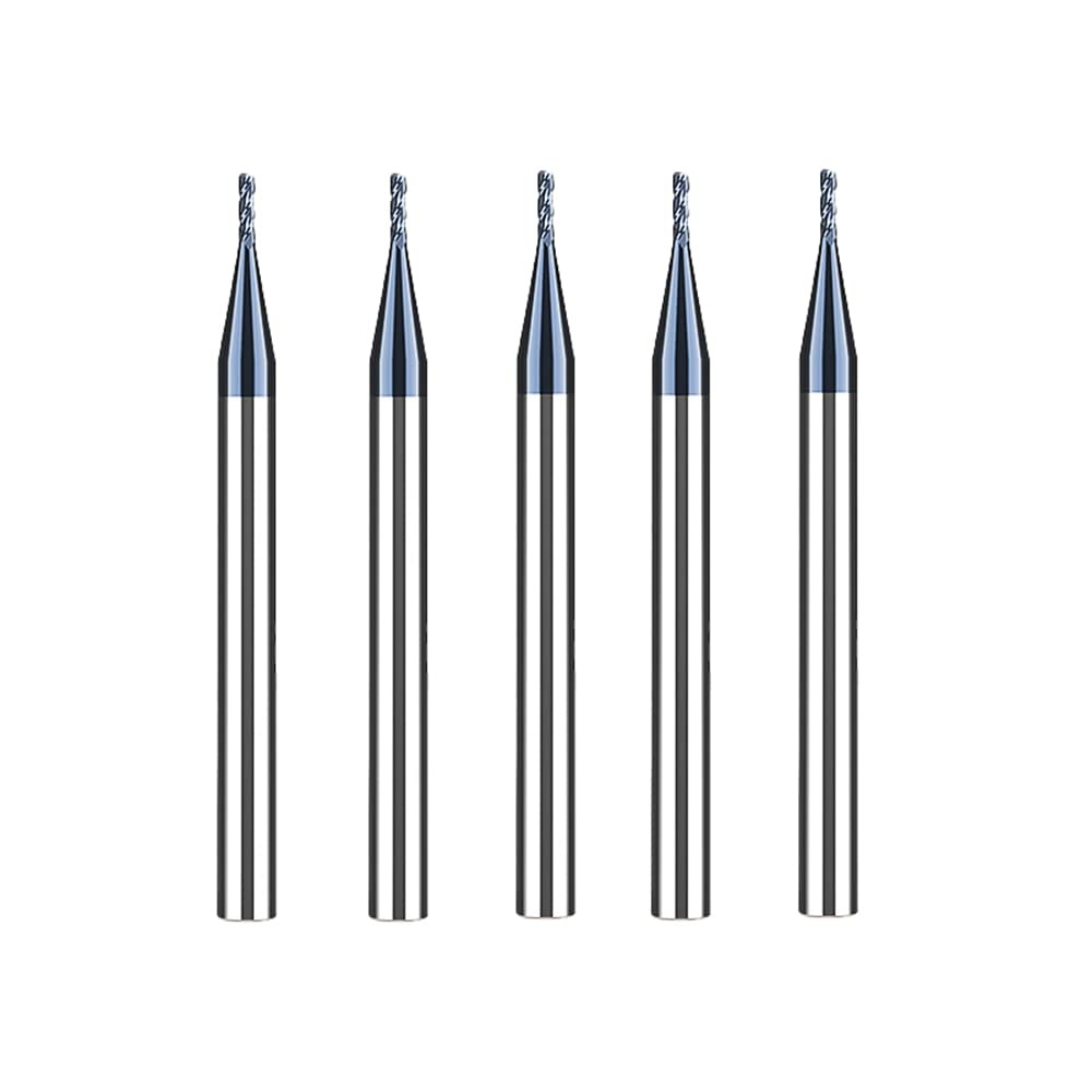 5 Stukken Hardmetaal Frees 3mm, 4 Tanden/4 Snijden CNC frees, zwart AlTiN gecoat, CNC schachtfrees metaalfrees 3mm voor Staal Metaal hout Acryl Kunststof (3mm) - Maat 3mm-5 stuks