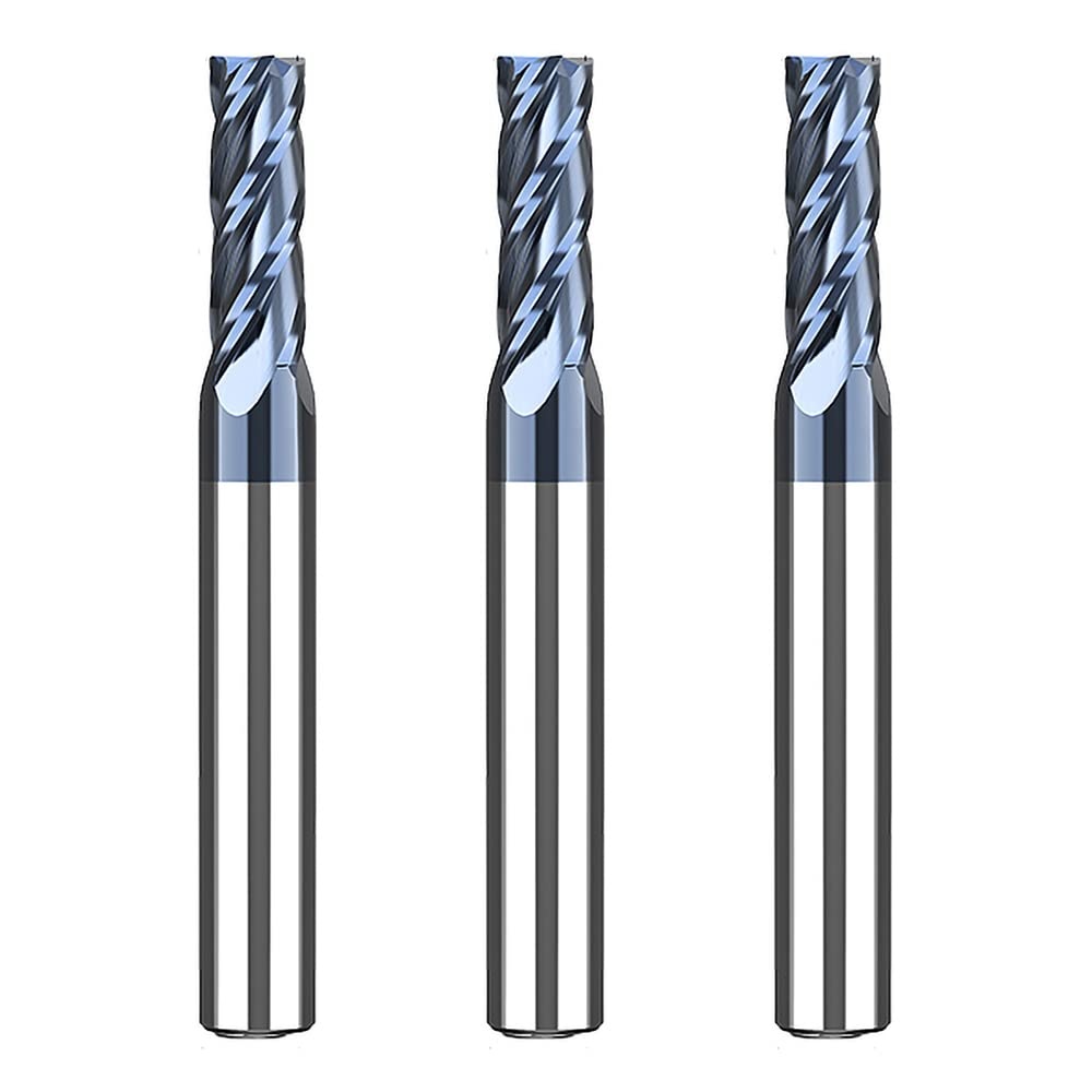 5 Stukken Hardmetaal Frees 3mm, 4 Tanden/4 Snijden CNC frees, zwart AlTiN gecoat, CNC schachtfrees metaalfrees 3mm voor Staal Metaal hout Acryl Kunststof (3mm) - Maat 3mm-5 stuks