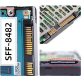 CY SFF-8482 SAS 29-pins naar 7+15 22-pins SATA-hardeschijf-RAID-adapter met SAS-controllerchipset en voedingspoort