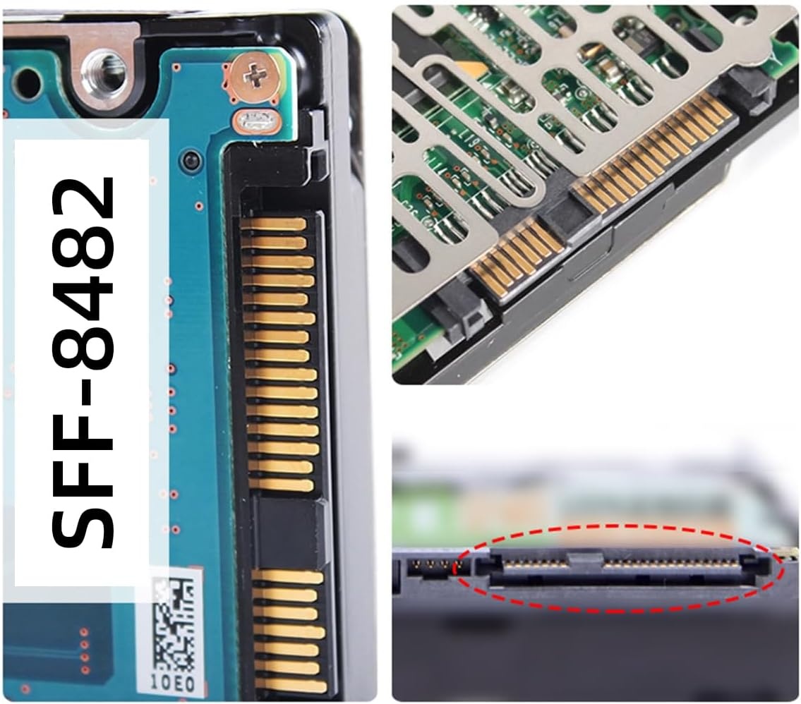 CY SFF-8482 SAS 29-pins naar 7+15 22-pins SATA-hardeschijf-RAID-adapter met SAS-controllerchipset en voedingspoort