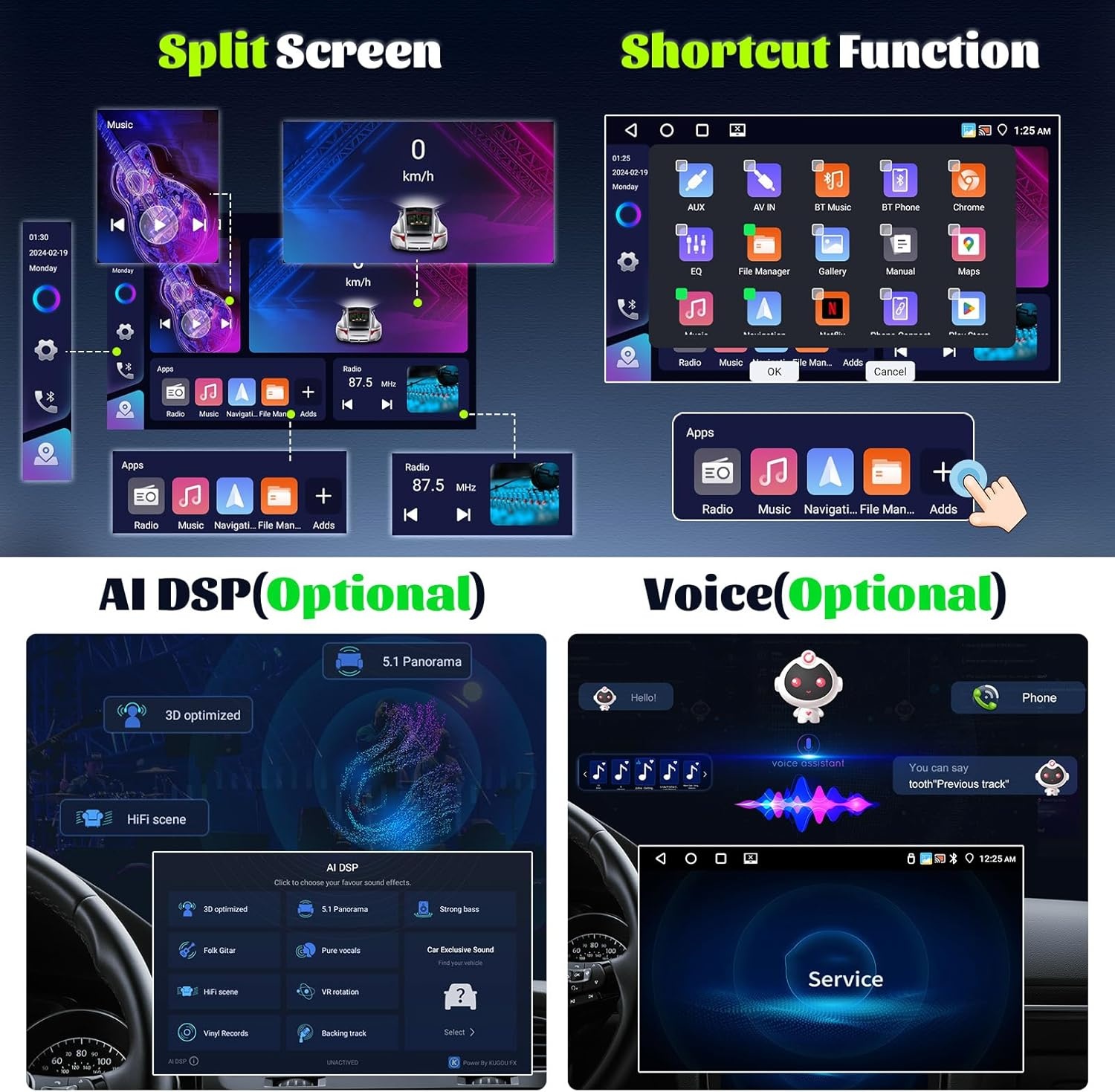 4G+64G GOHHDL Android 15 autoradio voor Opel Corsa E 2015-2019/Opel Adam 2013-2016 met Navi Carplay Android Auto, 9 inch 2Din autoradio met GPS WiFi Bluetooth FM/RDS radio SWC achteruitrijcamera & MIC