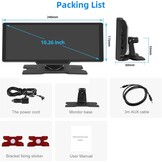 Podofo 10,26 inch draagbare autoradio met draadloos A-pple Carplay Android autorecorder scherm, 7-32V touchscreen met stemassistent/Bluetooth/FM zender/AUX/TF kaart