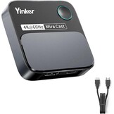 4K60Hz HDMI Wireless dongle Yinker 4K 60Hz 5G Miracast adapter voor iOS, MacOS Android Windows, compatibel met Miracast, Airplay, DLNA horizontaal of verticaal