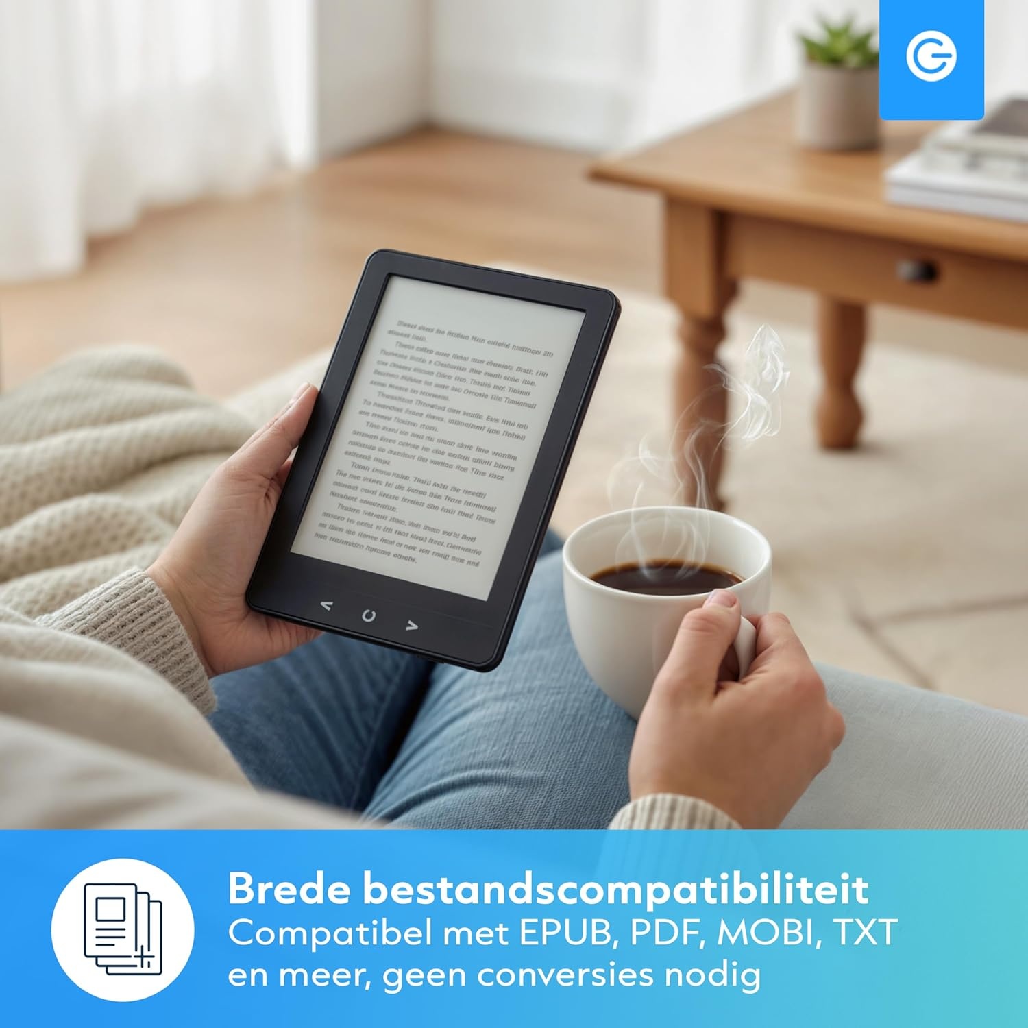 Silvergear® Ebook Reader met Achtergrondverlichting | 6-Inch E-Ink-Touchscreen | 4 GB Geheugen voor 3000+ E-Books | Pocketbook | Reflectievrij en Lichtgewicht | Zwart