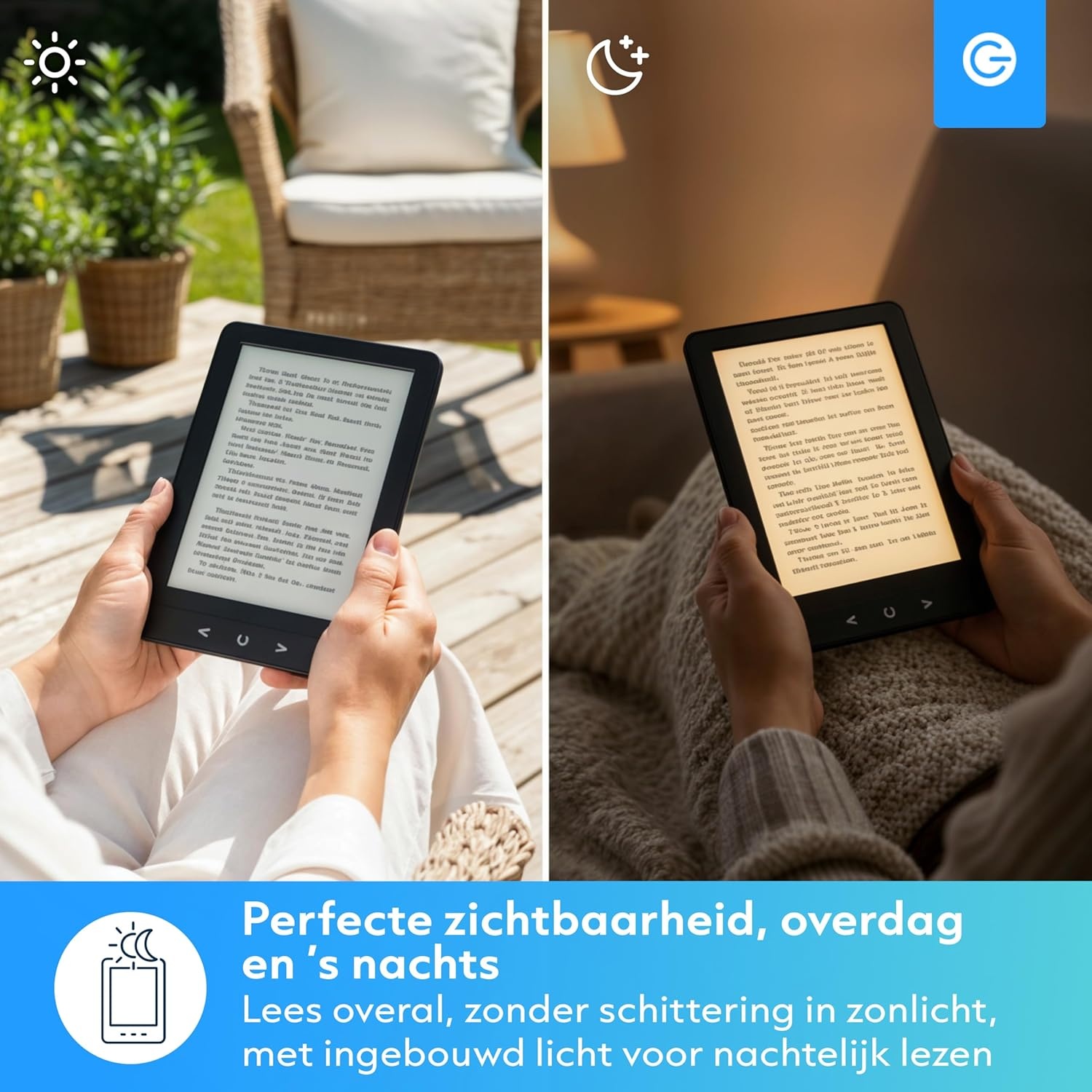 Silvergear® Ebook Reader met Achtergrondverlichting | 6-Inch E-Ink-Touchscreen | 4 GB Geheugen voor 3000+ E-Books | Pocketbook | Reflectievrij en Lichtgewicht | Zwart