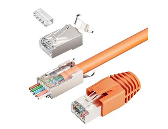 FGB 10 Gbps RJ45-stekker CAT 7 CAT 6A, 10 stuks netstekker, doorvoer en afgeschermd, 50μ verguld, Lan-stekker voor AWG23 POE installatiekabel