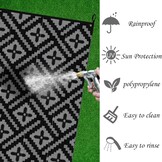 Geometrie plastic stro buitentapijt, vlekbestendig, uv-bestendig, omkeerbaar terrastapijt, waterdicht, groot campingtapijt voor binnen, buiten voor camper, veranda, achtertuin terras,