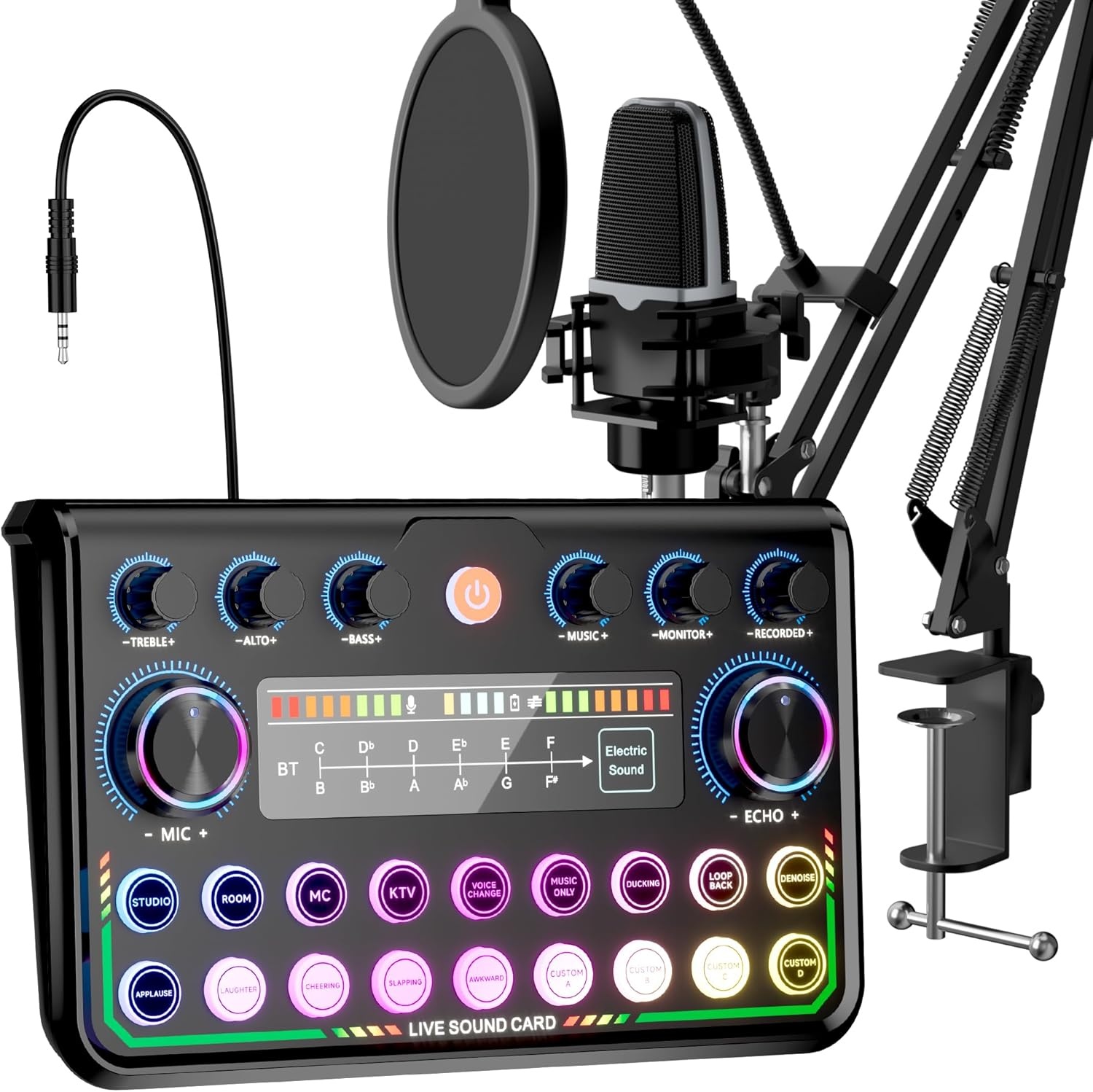 SINWE Podcast Starterspakket met Studio Condensatormicrofoon en Audio-interface voor Smartphone & PC