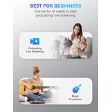 SINWE Podcast Starterspakket met Studio Condensatormicrofoon en Audio-interface voor Smartphone & PC