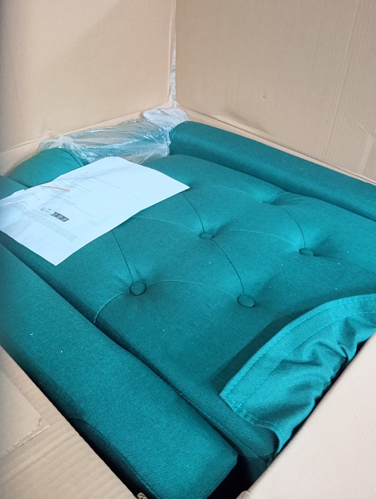 vidaXL Fauteuil met voetenbankje stof donkergroen