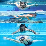 Snorkelset voor volwassenen, duikbril met snorkelbril en droge snorkel, snorkelmasker, duikbril van gehard glas, duikbril met snorkel, zwart en roze