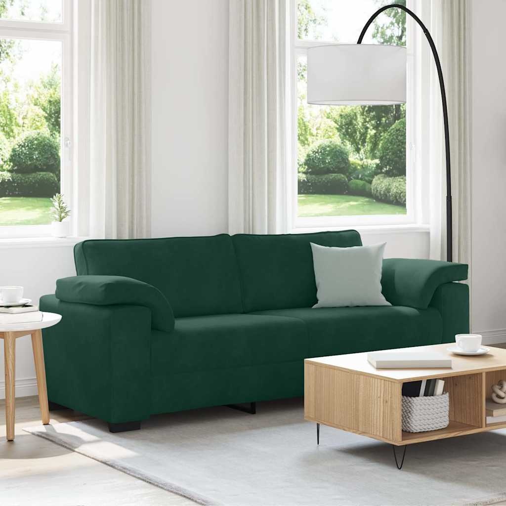 vidaXL 3-zitsbank donkergroen 178 cm fluweel