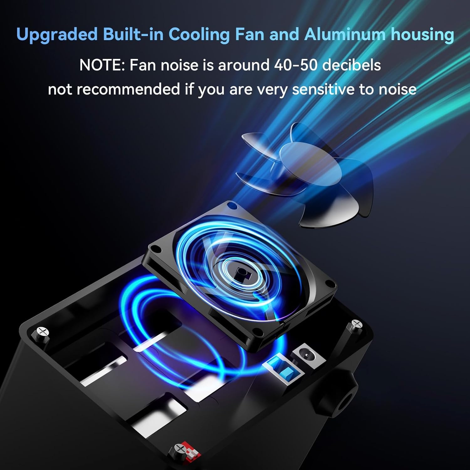 CENMATE Aluminium Dual Bay Harde Schijf RAID-behuizing met koelventilator voor 2,5"/3,5" SATA HDD/SSD met USB A/C 3.0, gereedschapsvrije HDD-behuizing, 4 RAID-modus