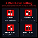 CENMATE Aluminium Dual Bay Harde Schijf RAID-behuizing met koelventilator voor 2,5"/3,5" SATA HDD/SSD met USB A/C 3.0, gereedschapsvrije HDD-behuizing, 4 RAID-modus